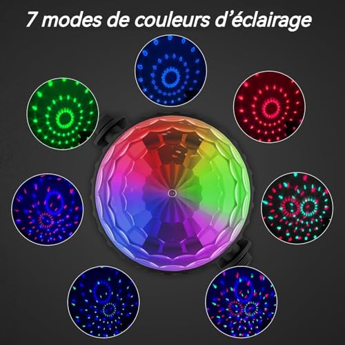 Detalle de FIMEI Boule Disco 2 Pack – Contrôlée par Musique avec Télécommande