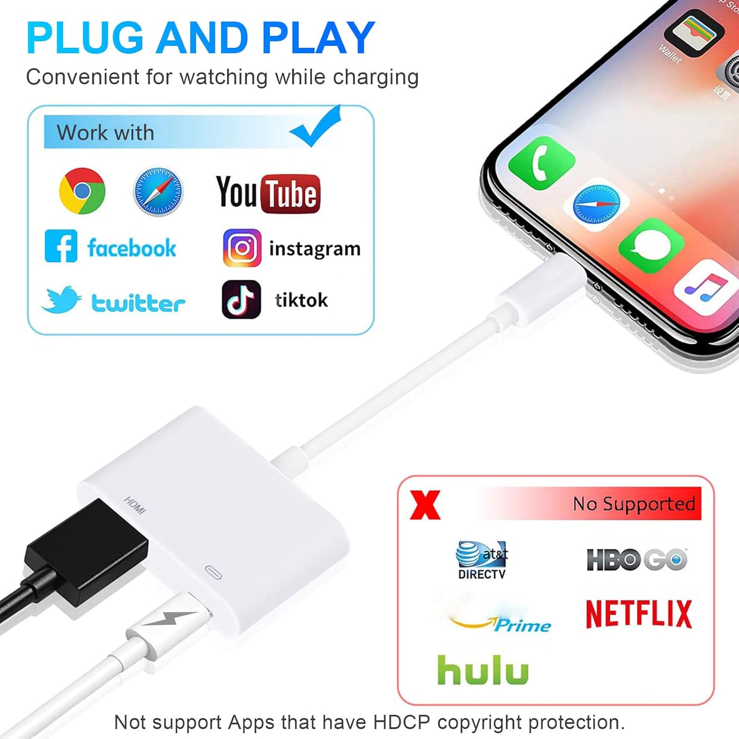 Detalle 2 de Denlane 1080P Lightning auf HDMI Adapter