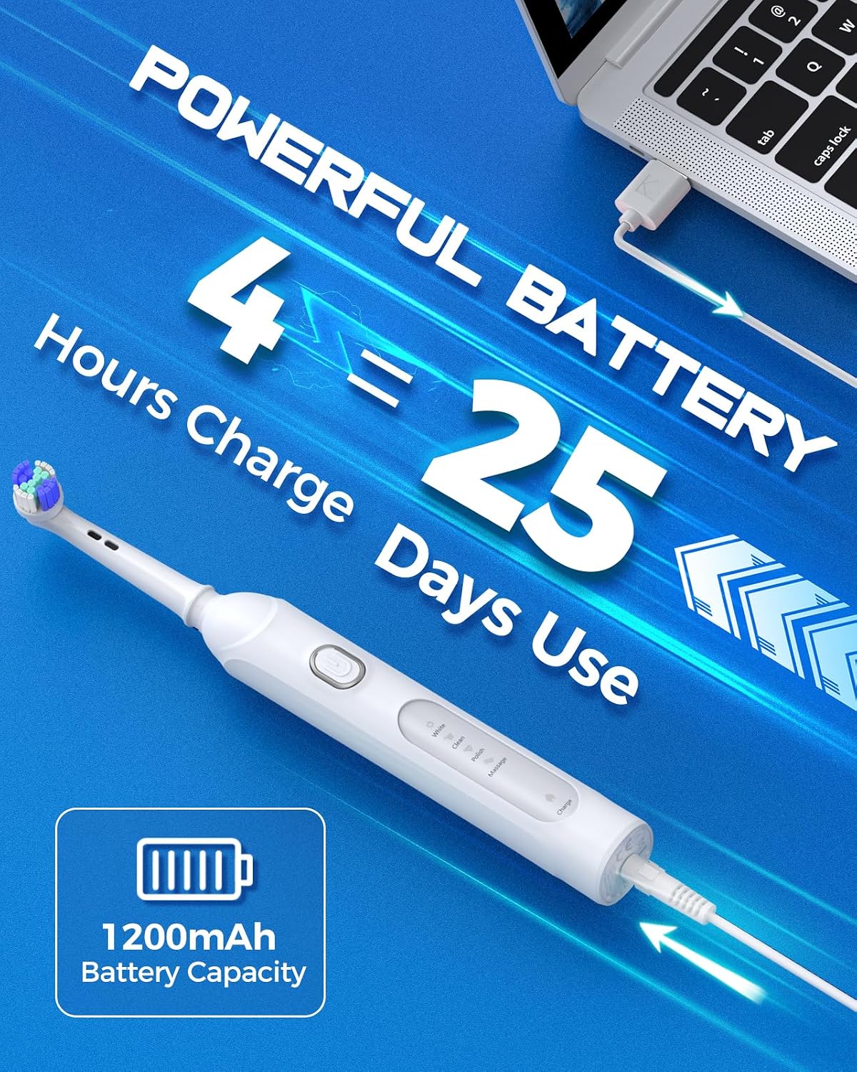 Thumbnail 6 de TEETHEORY GEHP199AW-PT Rotating Electric Toothbrush, 8 Heads, 4 Modes