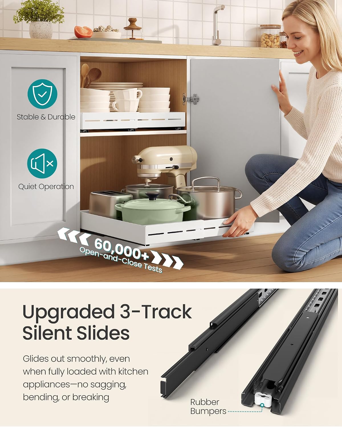 Detalle 2 de SONGMICS Pull-Out Cabinet Organizer 21-Inch Deep