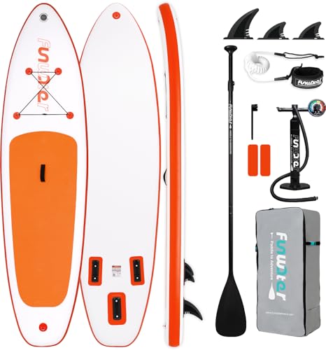 FunWater Tavola SUP Gonfiabile Ultra Leggera - Accessori Completi Pagaia Regolabile Pompa Leash Pinne Ideale per Tutti i Livelli