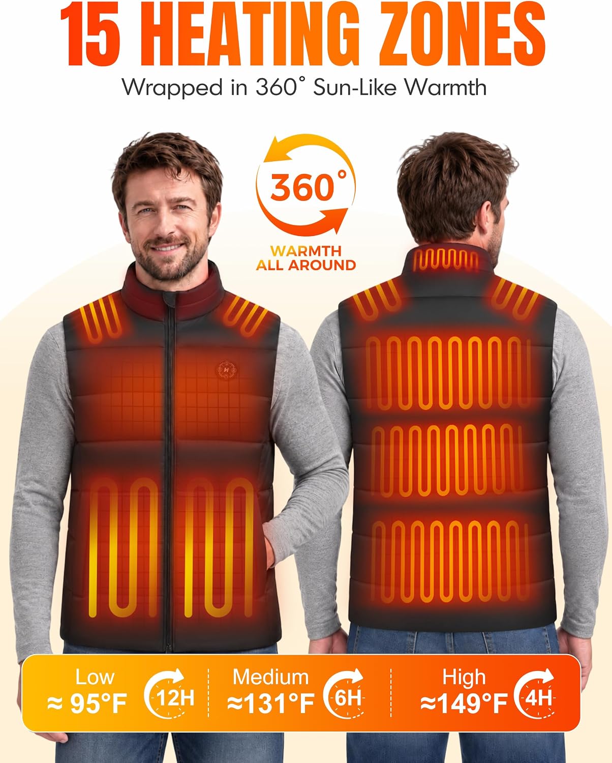 Detalle 2 de HOOHEAT Heated Vest 16000mAh