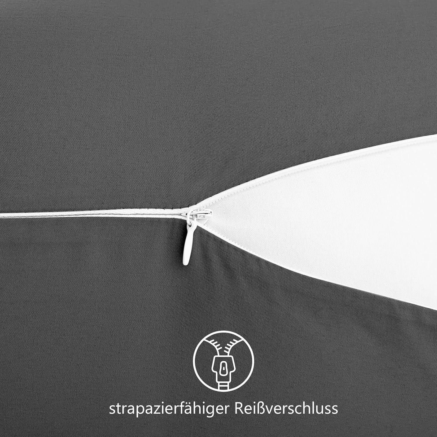 Thumbnail 2 de REDKEY Kissenbezug 40x80 cm (2er-Set) mit Reißverschluss – gebürstete Mikrofaserhülle in Anthrazit