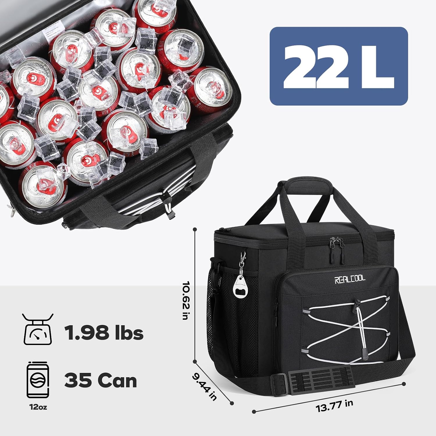 Detalle de RealCool 35/45 Can Collapsible Soft Cooler Bag with 5-Layer Insulation