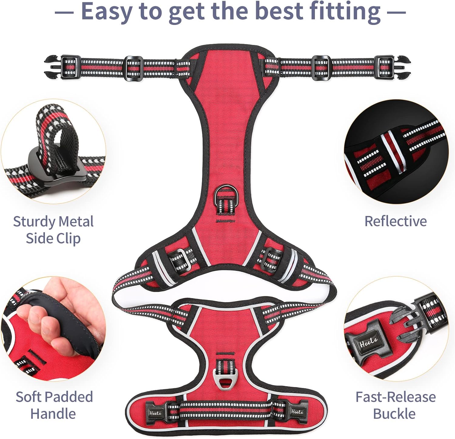 Thumbnail 5 de HEELE Dog Harness No-Pull Adjustable L reflective vest 🐕