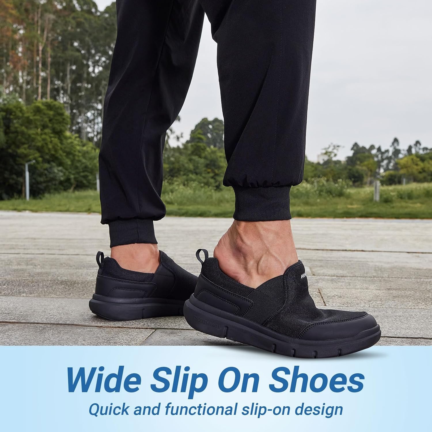 Detalle 2 de FitVille Slip-On Sneaker Herren in Extra Weite (bis 4E) – rutschfeste Walkingschuhe mit atmungsaktivem Obermaterial