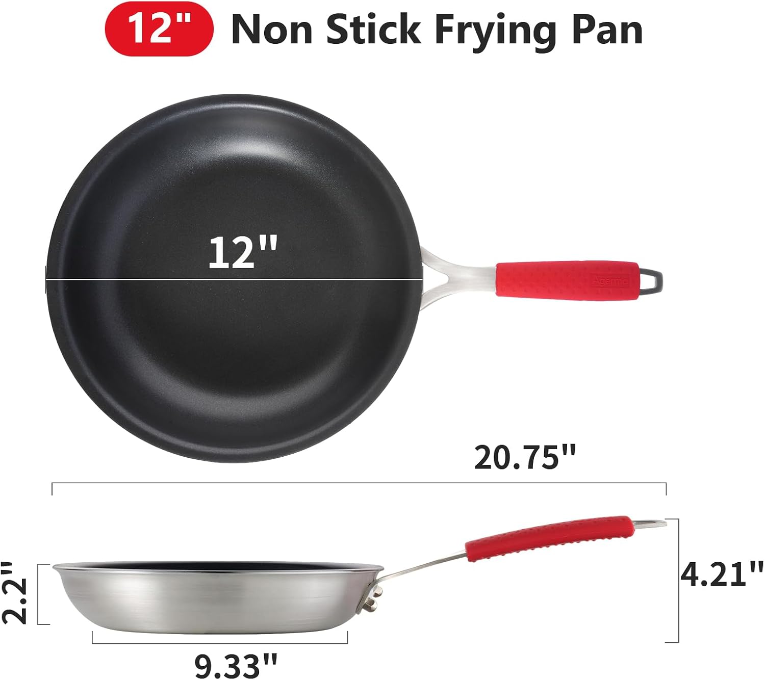 Thumbnail 6 de Agerma Nonstick Frying Pan, 12-Inch