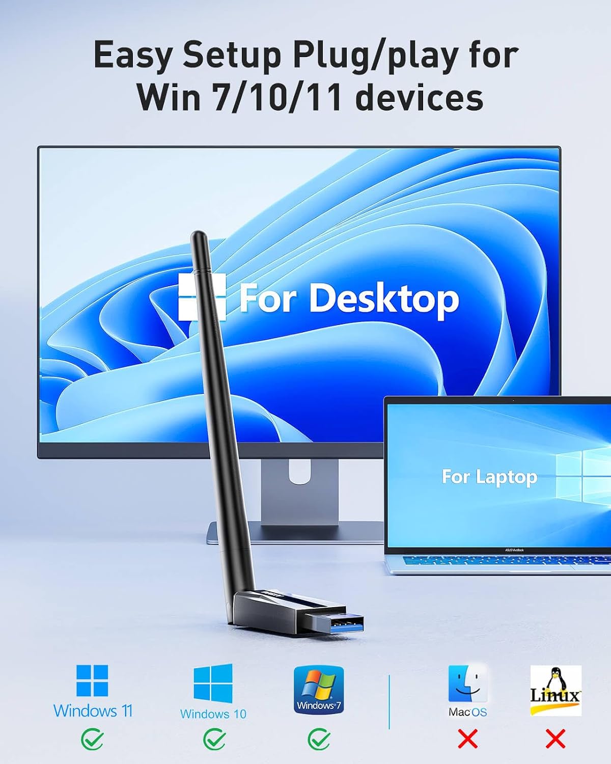Thumbnail 6 de LIVINGTHING AX900 900 Mbps USB WiFi Adapter
