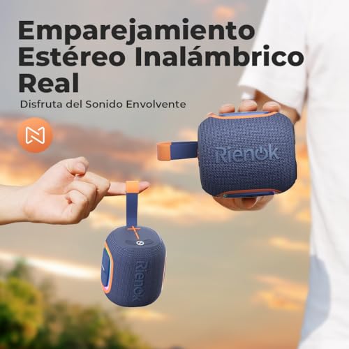 Thumbnail 4 de RIENOK Cassa Bluetooth portatile potente con radio FM e LED 🔊