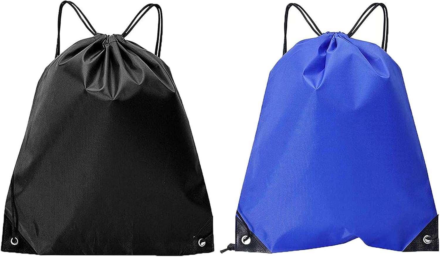 Detalle de LMOGWL 2-pack Drawstring Backpack: Lightweight PE Sport & Travel Bags (Blue & Black)