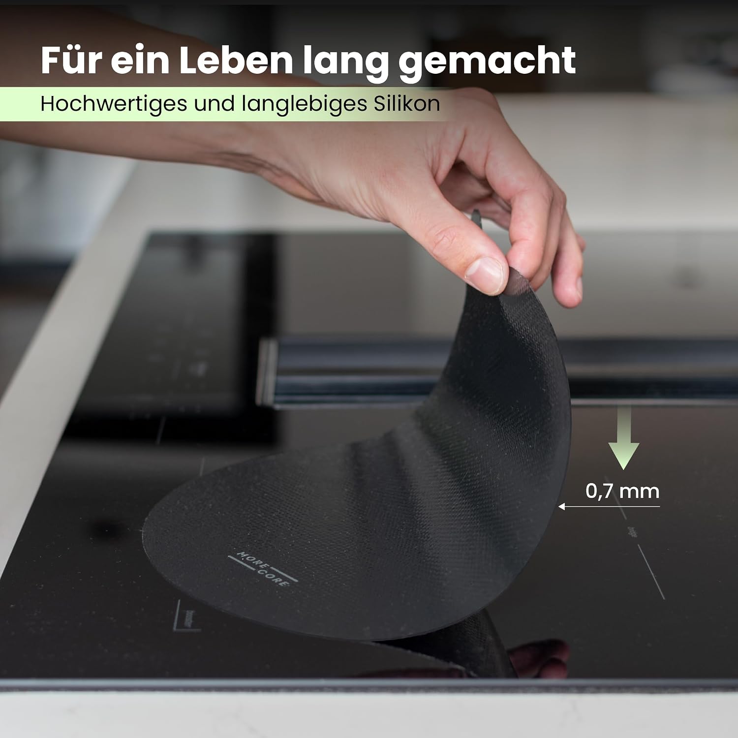 Detalle 2 de MoreCore Induktionskochfeldschutz – Herdabdeckplatten (4x 24 cm) für Induktionsfelder