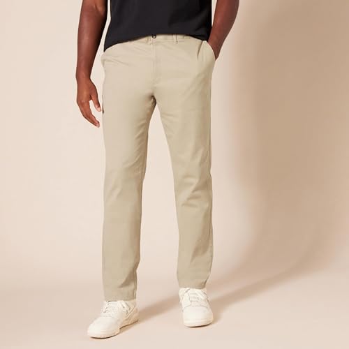 Thumbnail 5 de Amazon Essentials Pantalones Informales de Estilo Chino para Hombre — Elásticos, Corte Ajustado, Caqui 29W/29L