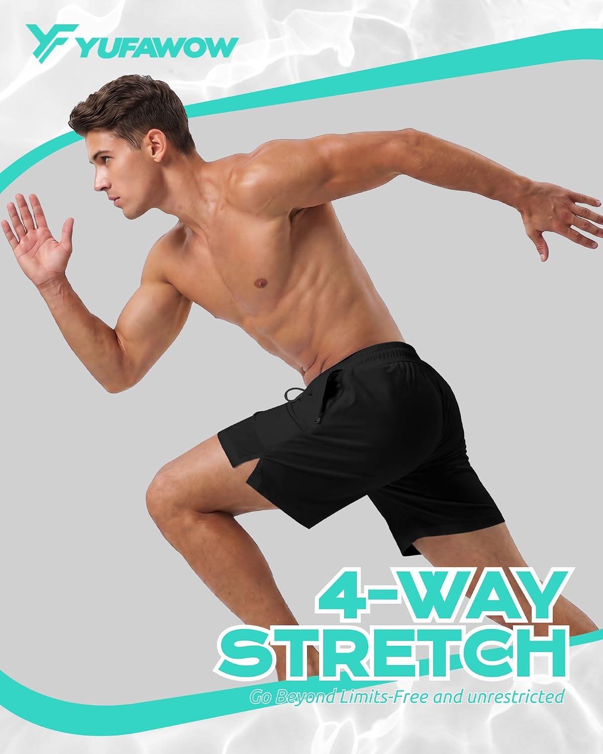 Thumbnail 3 de Yufawow Men Swim Trunks with Compression 7 Inches – Breathable, Quick-Dry, with Zip Pockets