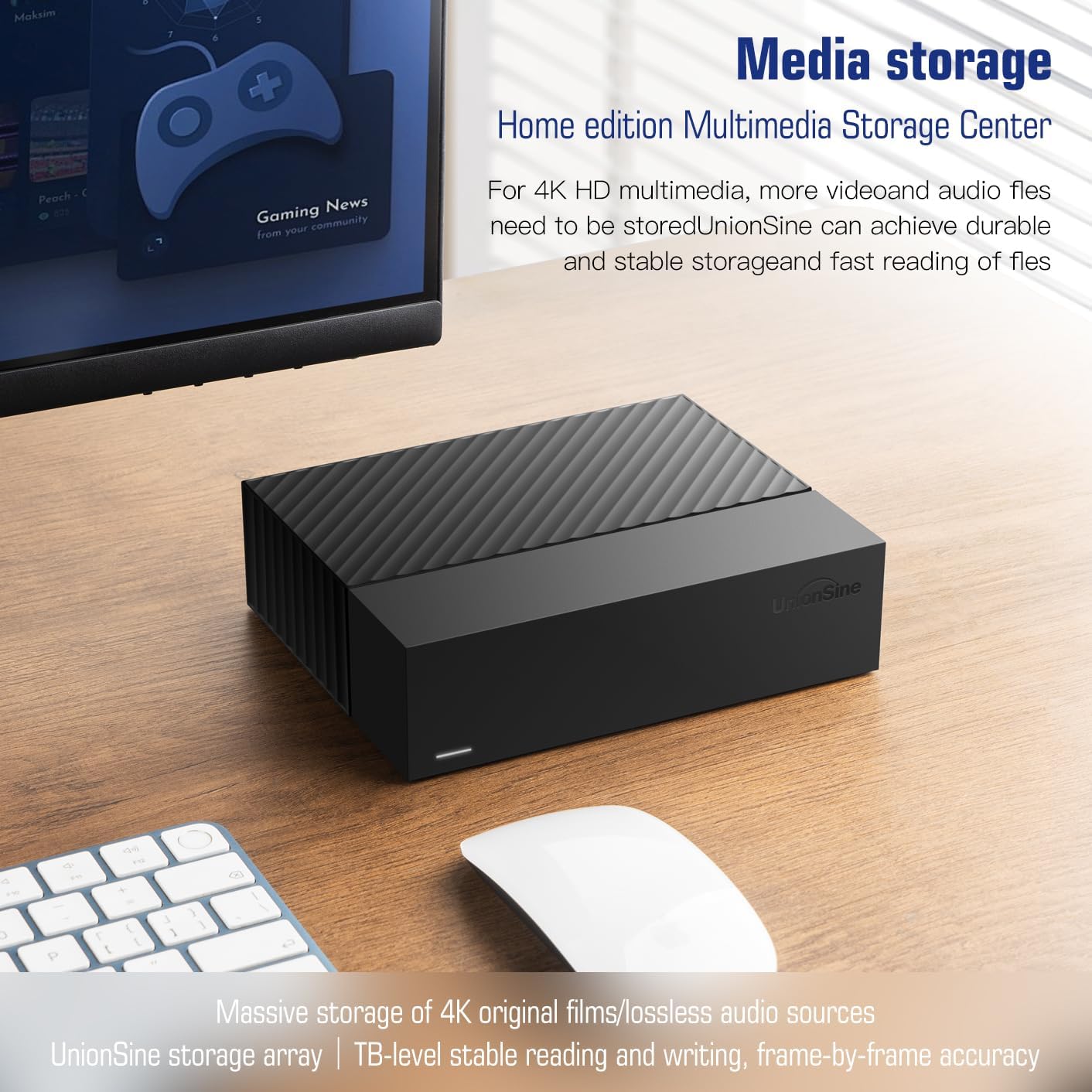 Thumbnail 2 de UnionSine 10TB Desktop External Hard Drive (USB3.0, 3.5") — High-Capacity Storage for PC, Mac, TV and More