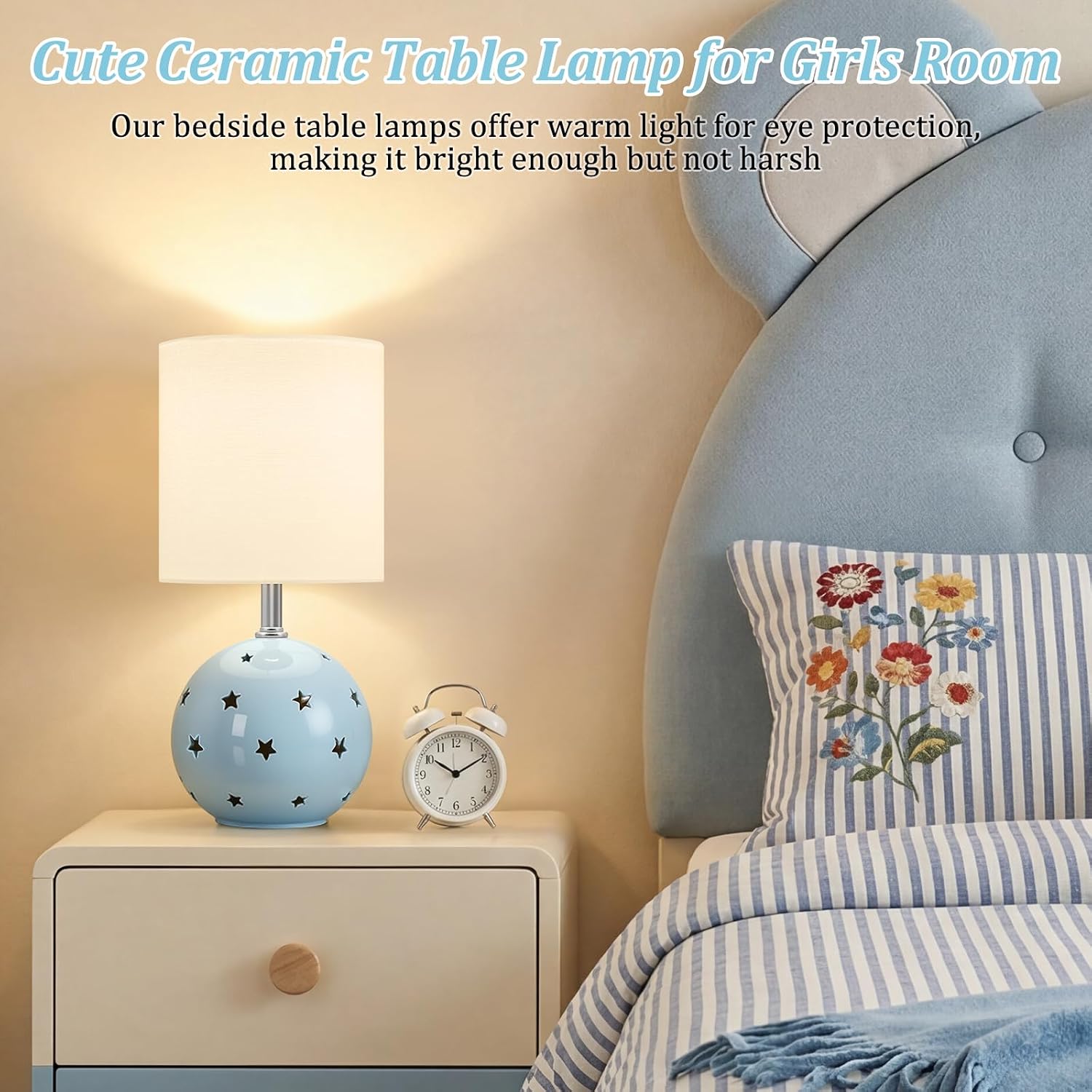 Detalle 2 de GyroVu G-1TL-230 Blue Ceramic Table Lamp, 14-Inch, Adjustable Colour Temperature