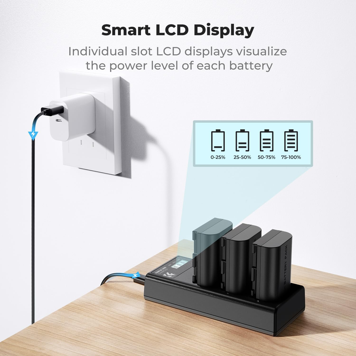 Thumbnail 4 de K&F CONCEPT 3-Pack LP-E6NH 2250mAh batteries