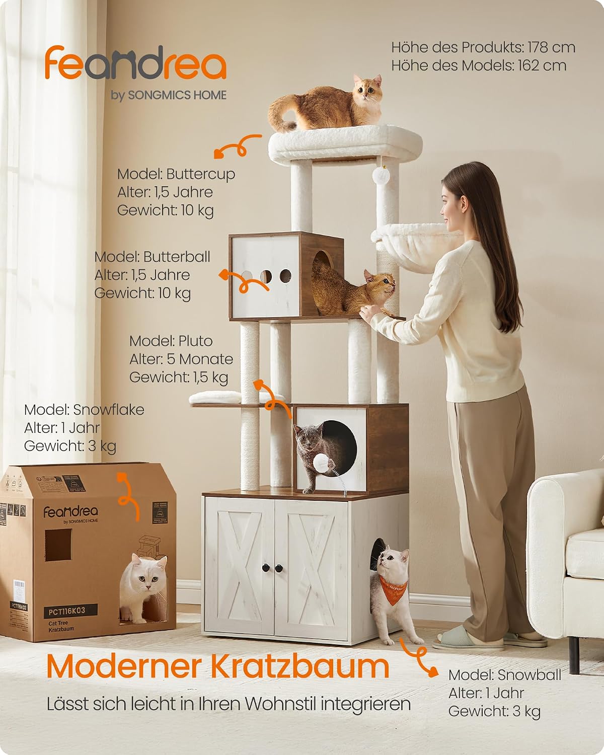 Thumbnail 2 de Feandrea Kratzbaum PCT116K03 Katzenkratzbaum 178 cm