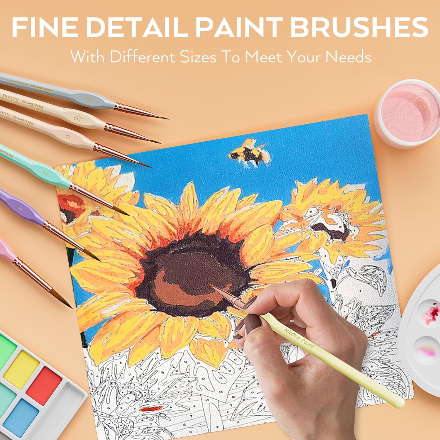 Thumbnail 3 de Nicpro Pinceaux micro détails 10 pièces 🎨