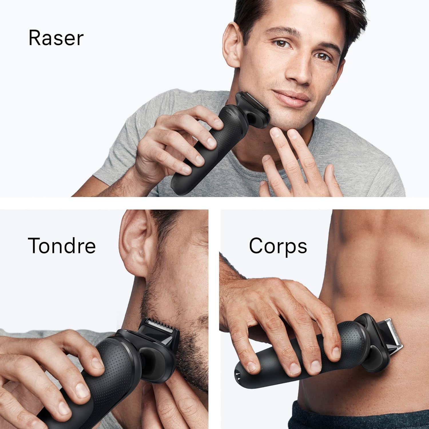Detalle de Braun Rasoir électrique Series 5 52-N7650CC Noir : étanche, lames flexibles et coffret avec station SmartCare
