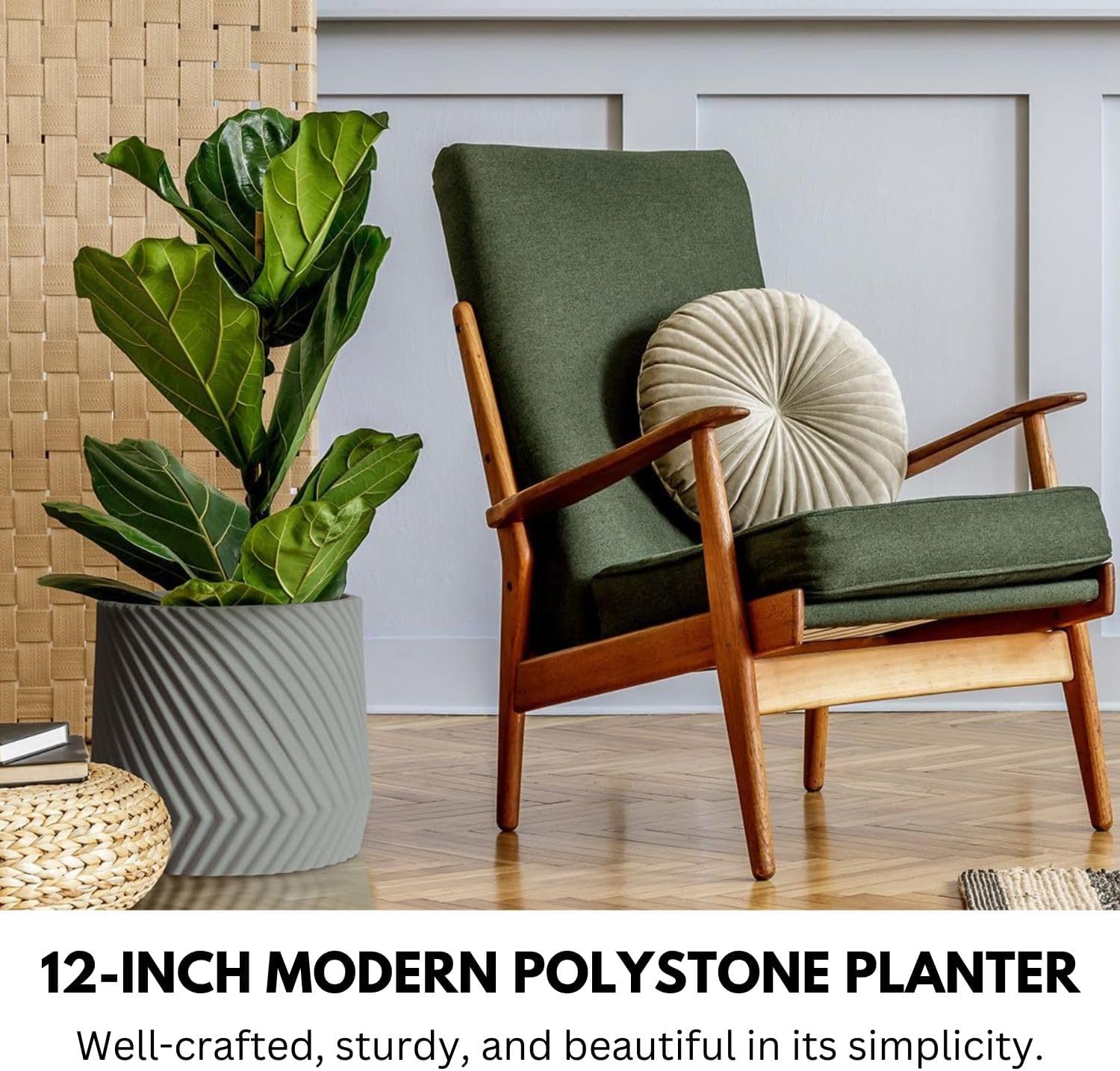 Detalle de Fox & Fern 8719689959944 – doniczka Polystone z odpływem, do domu i ogrodu