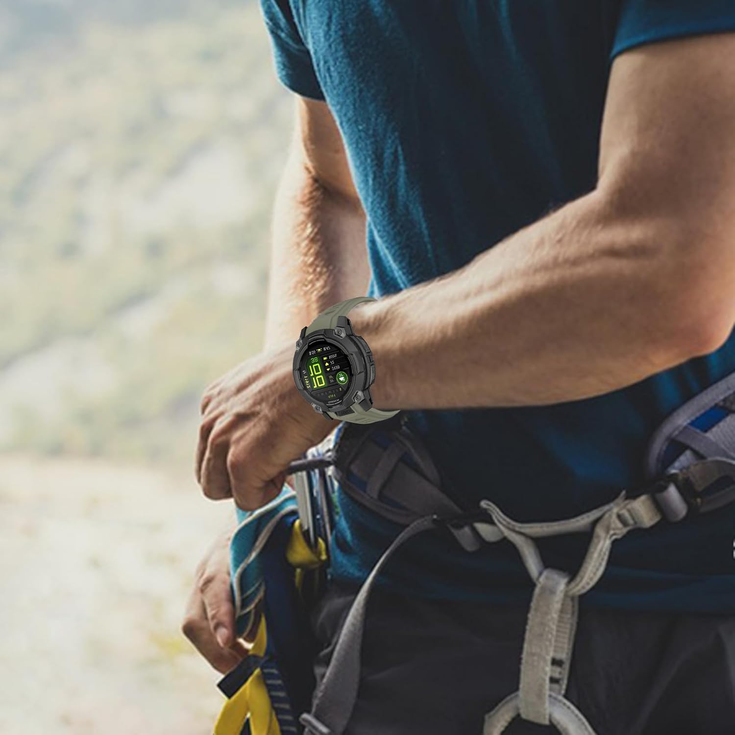 Detalle de Gittos 22mm Ersatz-Armband Silikon für Garmin Instinct 3 45mm – flexibel, hautfreundlich und langlebig