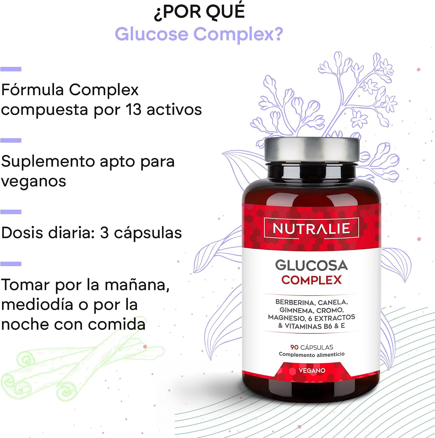 Detalle de Glucosa Complex 2000mg Nutralie 90 cápsulas