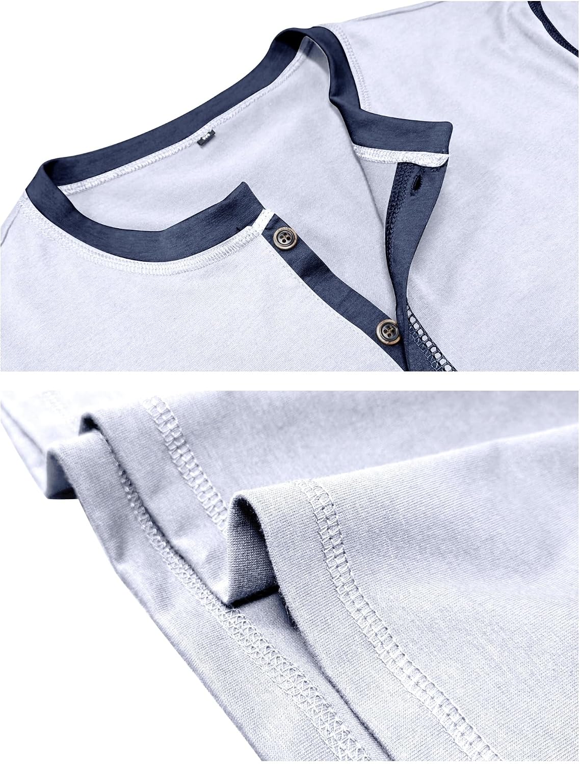 Thumbnail 1 de Rodawu Henley-Shirt Herren Langarmshirt mit V-Ausschnitt und Brusttasche