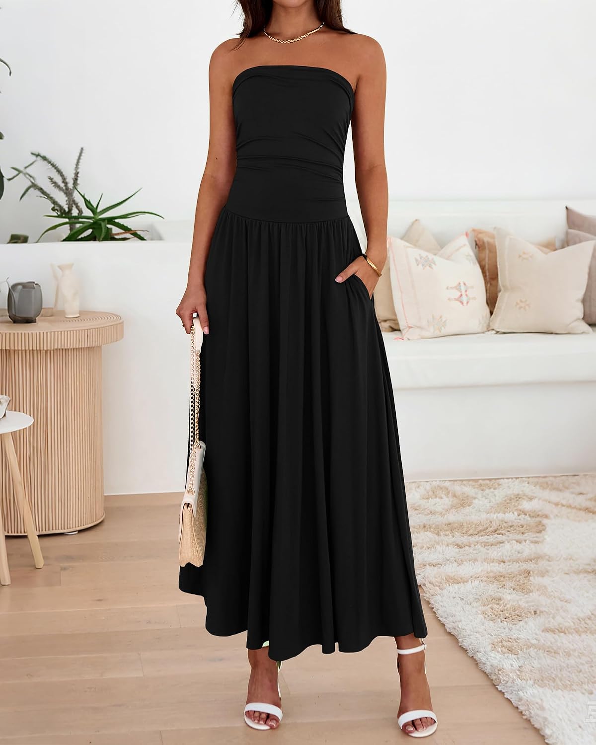 Thumbnail 6 de BTFBM Strapless Maxi Dress with Pockets