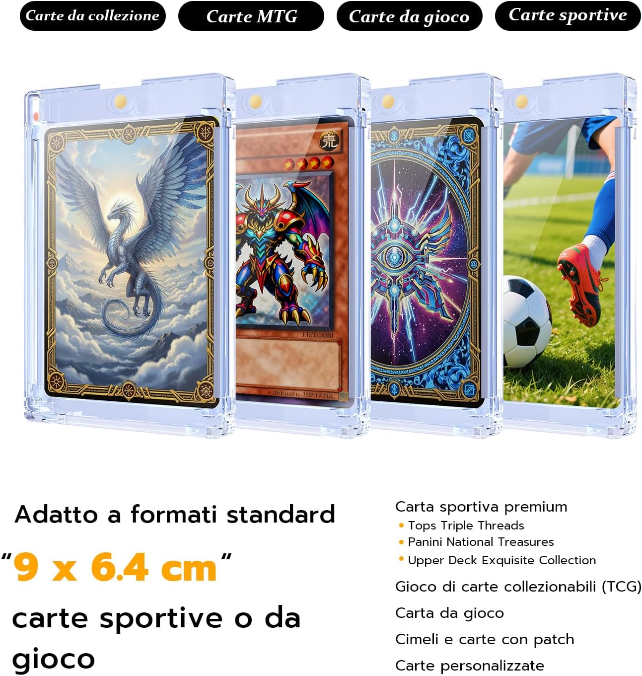 Thumbnail 2 de Wigearss 10 Pezzi Cornici Acriliche 130PT, Trasparenti con Protezione UV e Blu Ray, Custodie per Carte MTG, Sport e Baseball