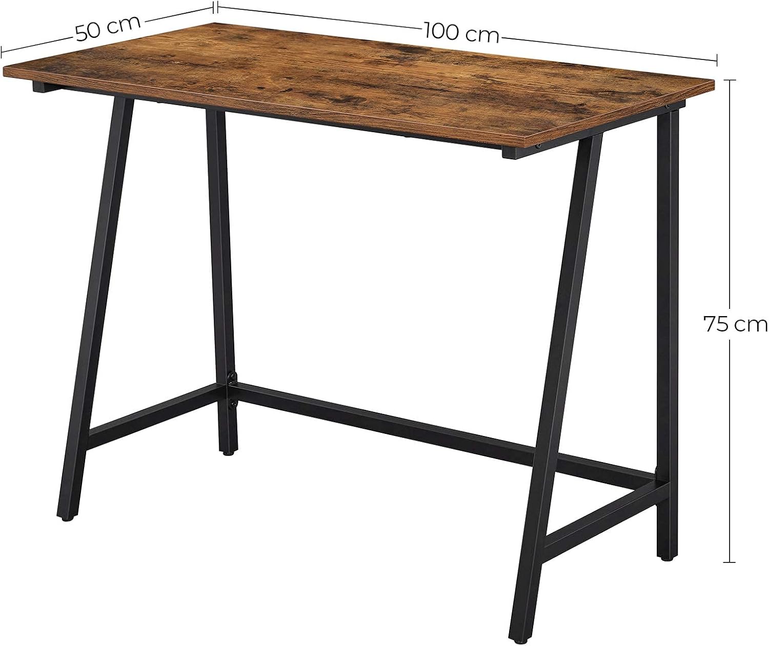 Thumbnail 2 de VASAGLE LWD40X industrial computer desk with rustic top (50 x 100 x 75 cm)
