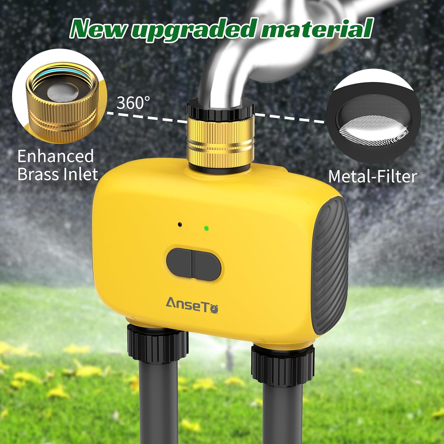 Thumbnail 2 de AnseTo Dual Port WiFi Water Timer Irrigation (Smart Life) for Alexa & Google Home