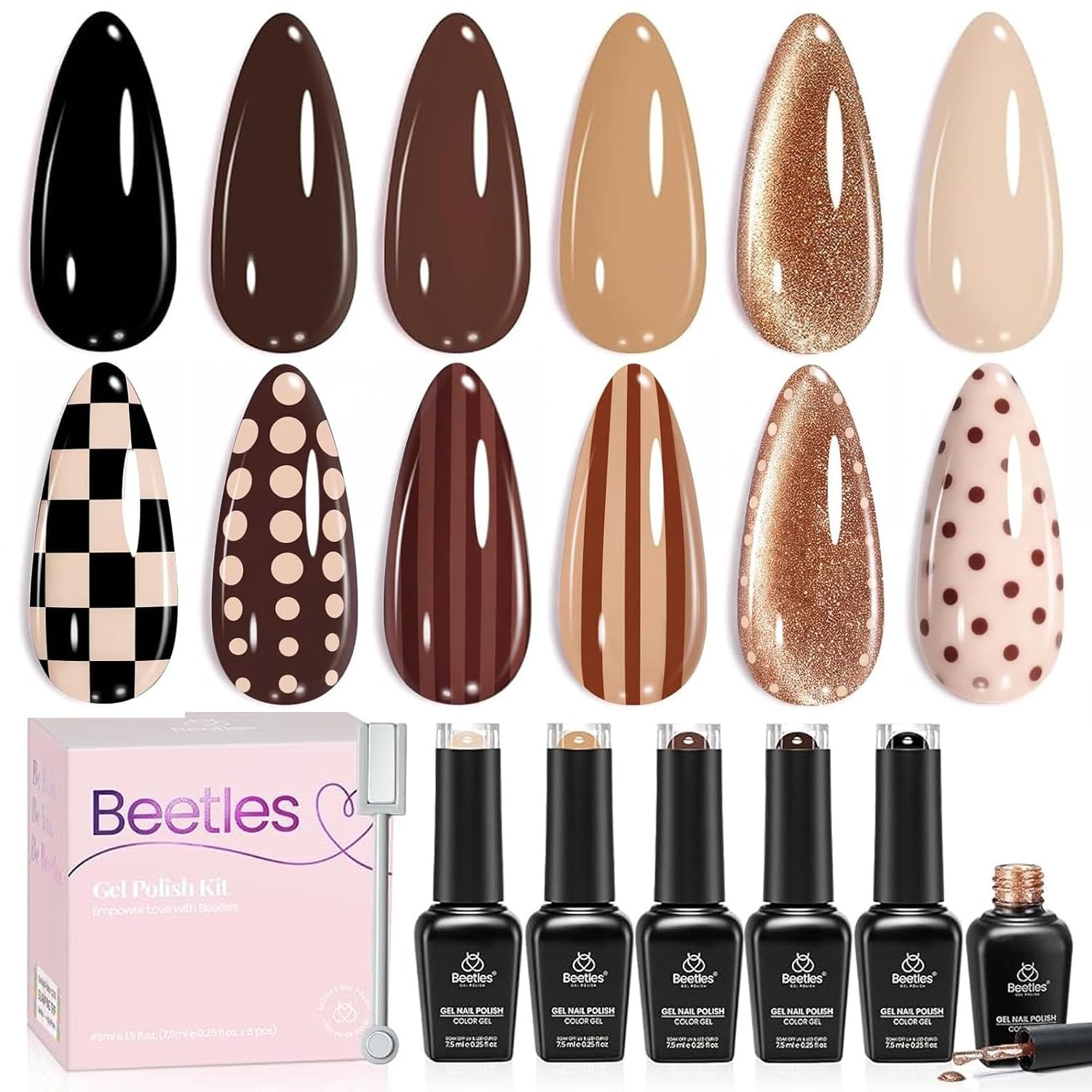 Detalle de Beetles Gel Nail Polish Set, 6 Colors