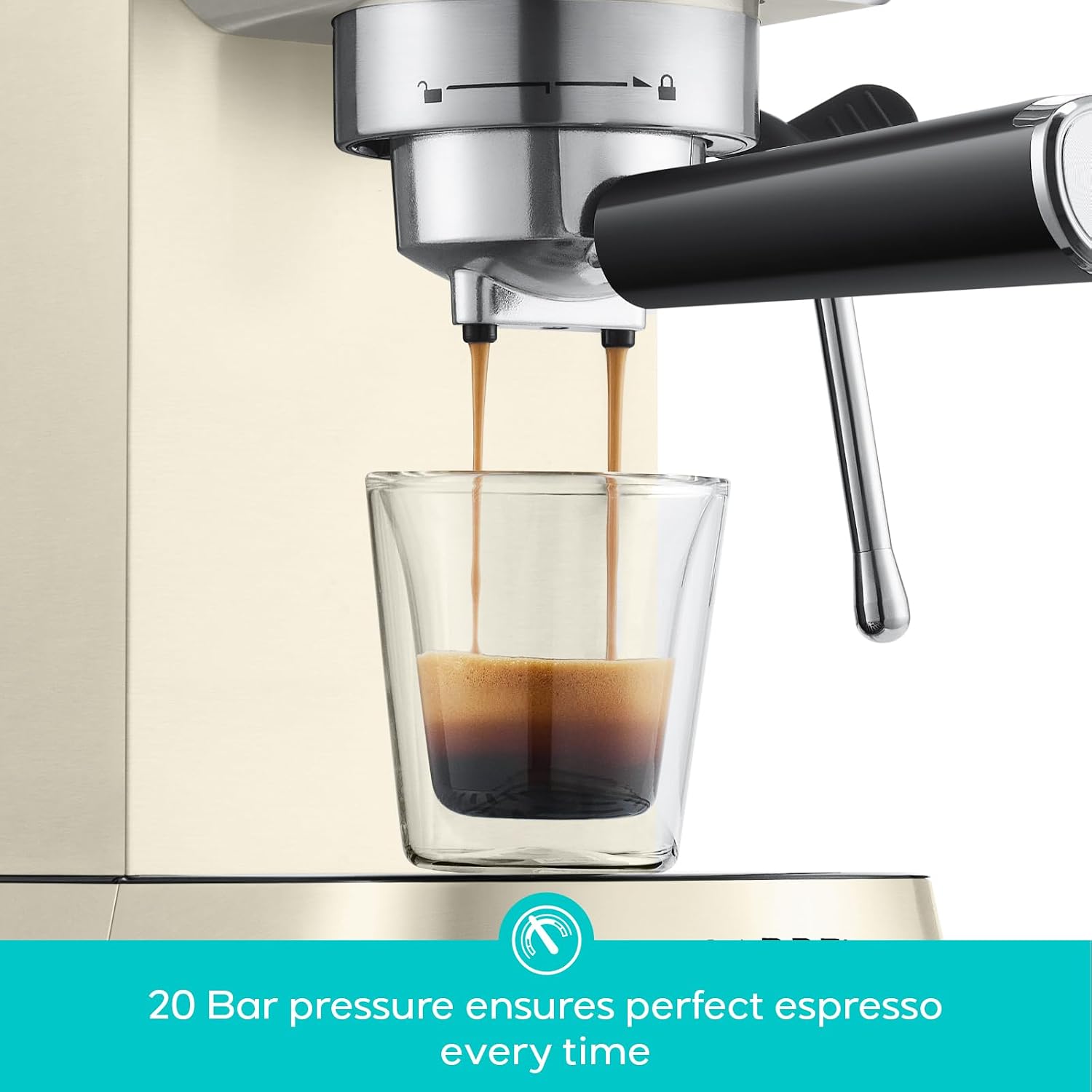 Detalle 2 de CASABREWS CM5418 Espresso Machine with 20-Bar Pump, Steam Wand & Gauge