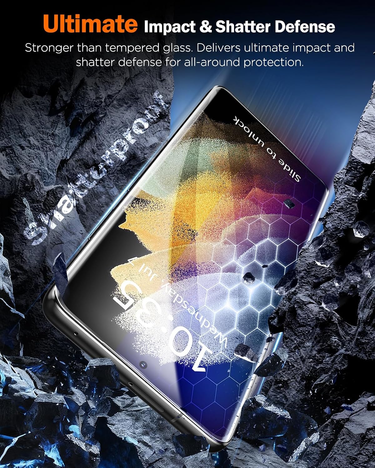 Detalle 1 de LK Galaxy S21 Ultra Flexible Glass Screen Protector, 2-Pack, 99.99% Clarity