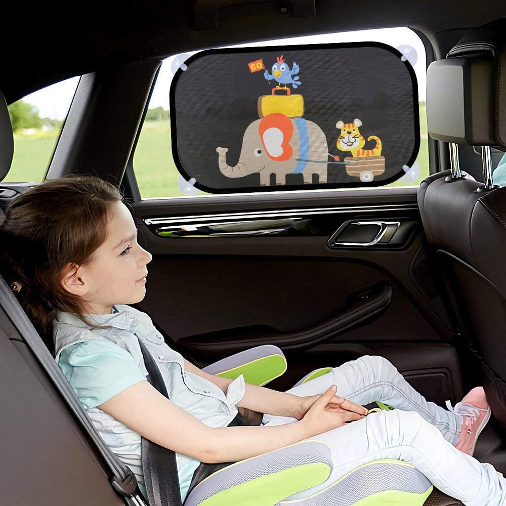 Thumbnail 4 de iZoeL Car Sun Shade for Baby & Kids (2 pcs) with Static Cling, 8 Suction Cups and Storage Bag