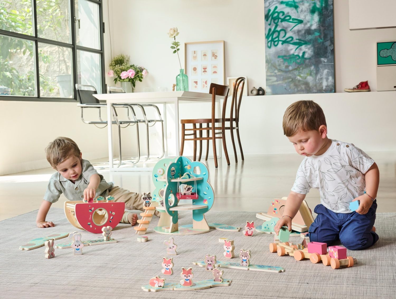 Thumbnail 4 de Chicco Playset en Bois, Arbre des Raton-Laveurs — Jeu Montessori à 2 Niveaux pour enfant 2+ ans