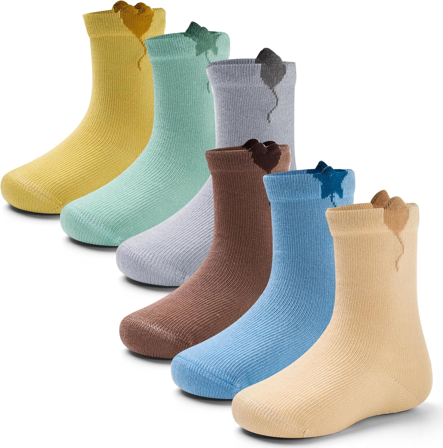 Thumbnail 5 de Aisyee 6 Paar Stoppersocken für Baby Jungen aus Baumwolle – rutschfest für die ersten Schritte