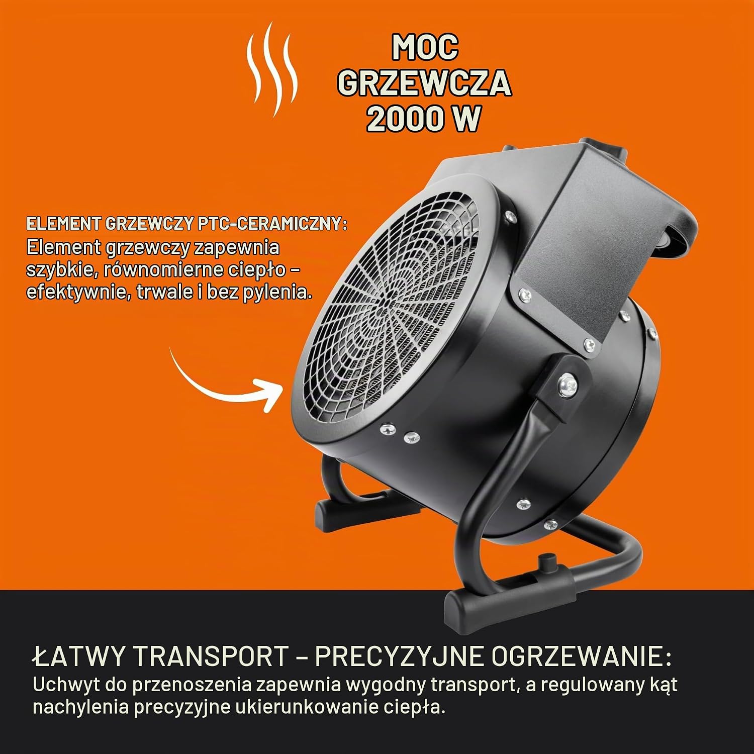 Detalle 2 de Güde 85178 GH 2000 K – ceramiczny termowentylator PTC 1000/2000 W
