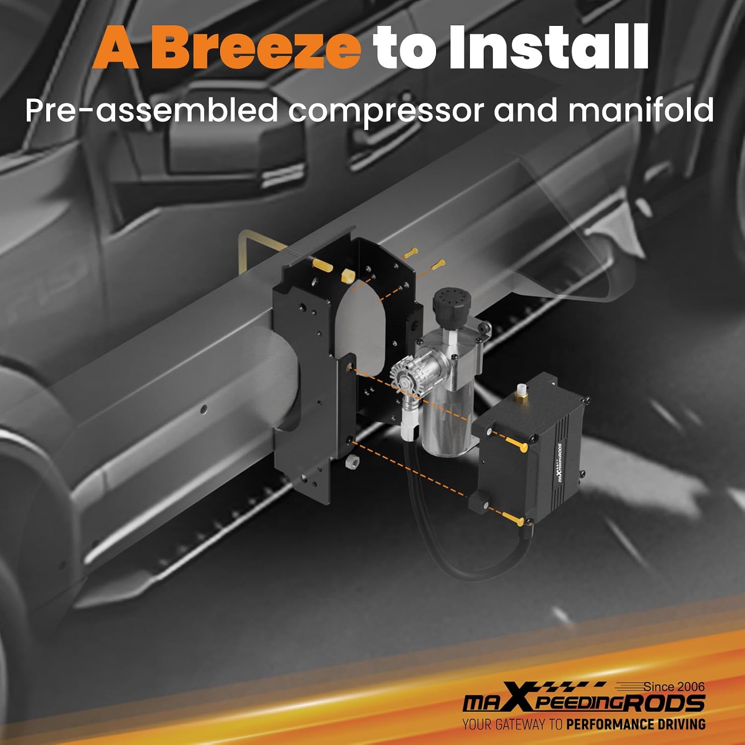 Thumbnail 3 de maXpeedingrods Wireless On Board Air Compressor System with App & Remote – 120 PSI Heavy Duty Kit