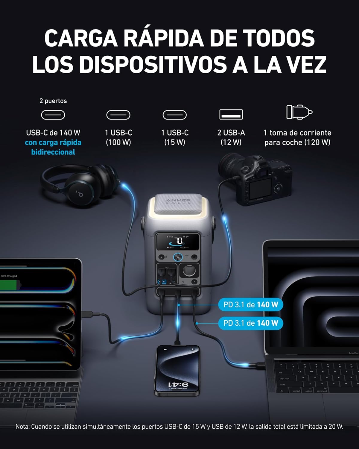 Thumbnail 2 de Anker SOLIX C300 DC Power Bank Station estación de energía