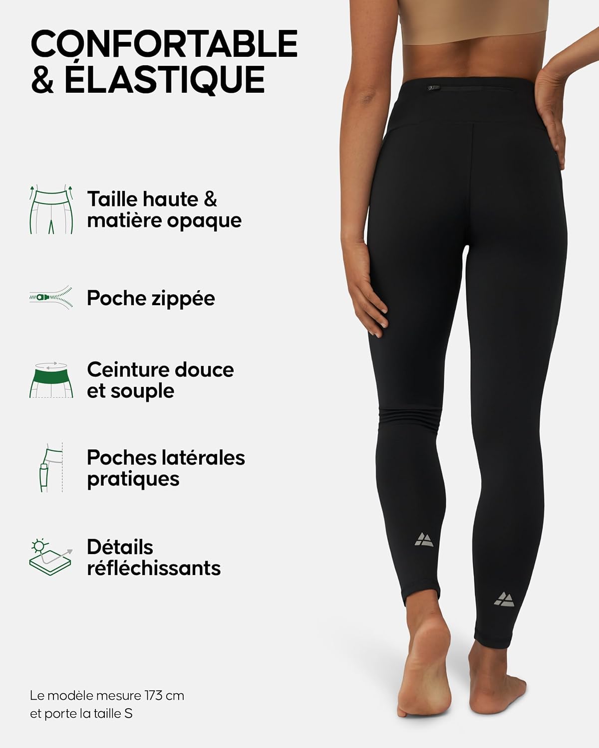 Thumbnail 2 de DANISH ENDURANCE Leggings Femme avec Poches – Stretch Taille Haute