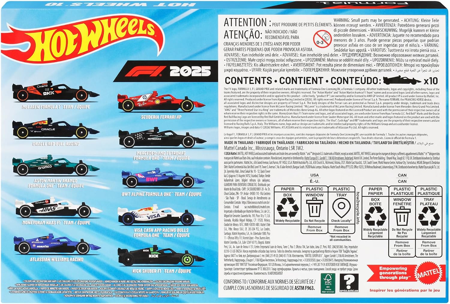 Thumbnail 6 de Hot Wheels Formula 1 2025 10-Pack