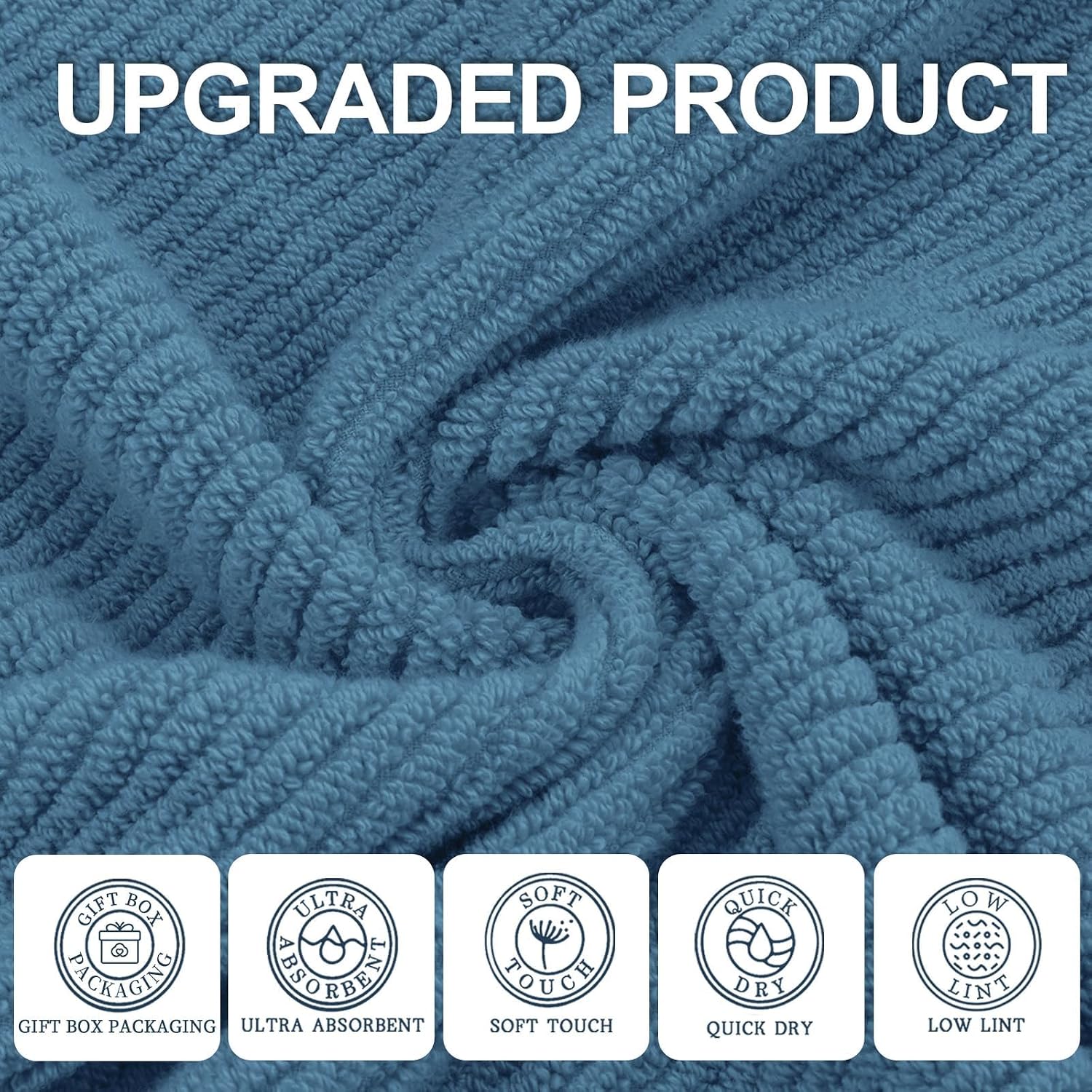 Detalle 2 de Blue Washcloths 6 Pack 13"x13"
