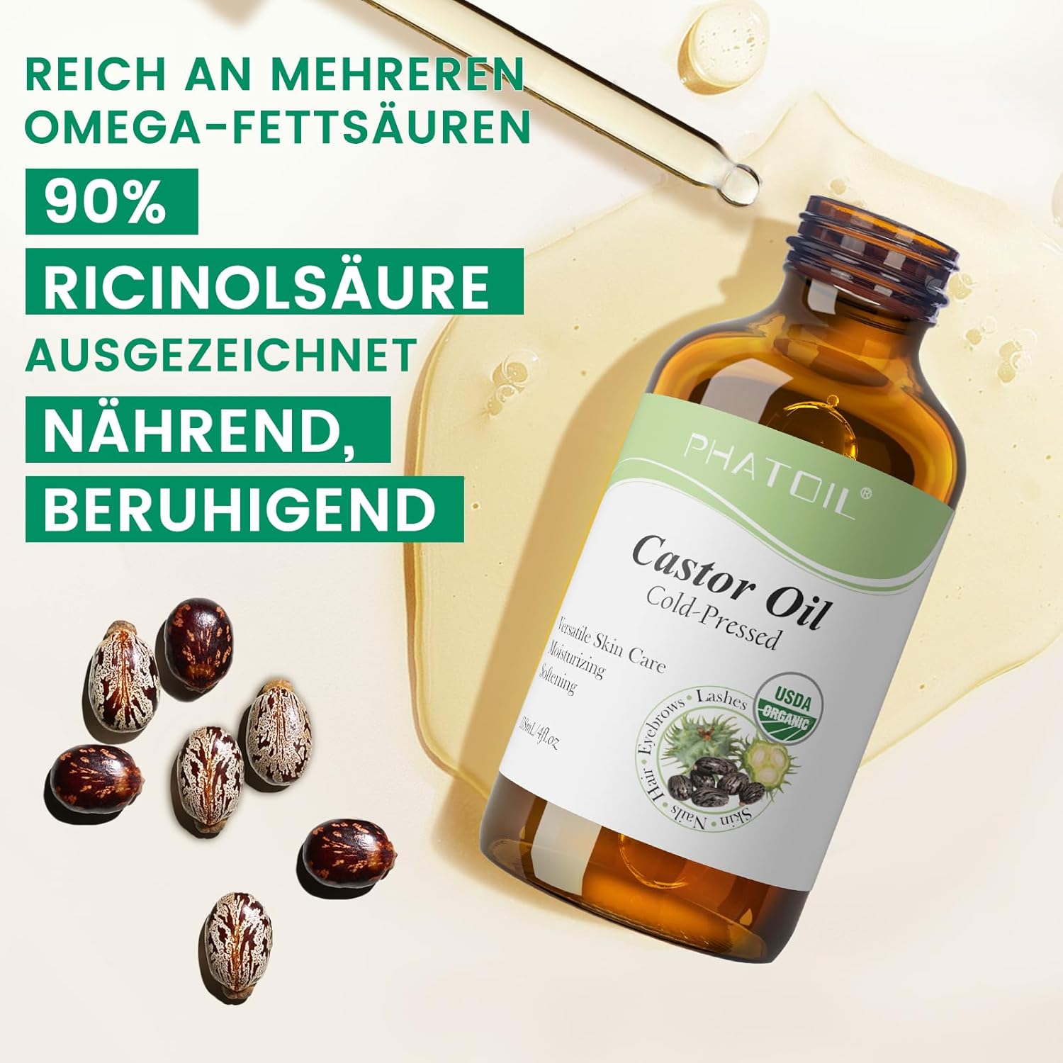 Detalle de PHATOIL Rizinusöl Bio 118ml 🌱