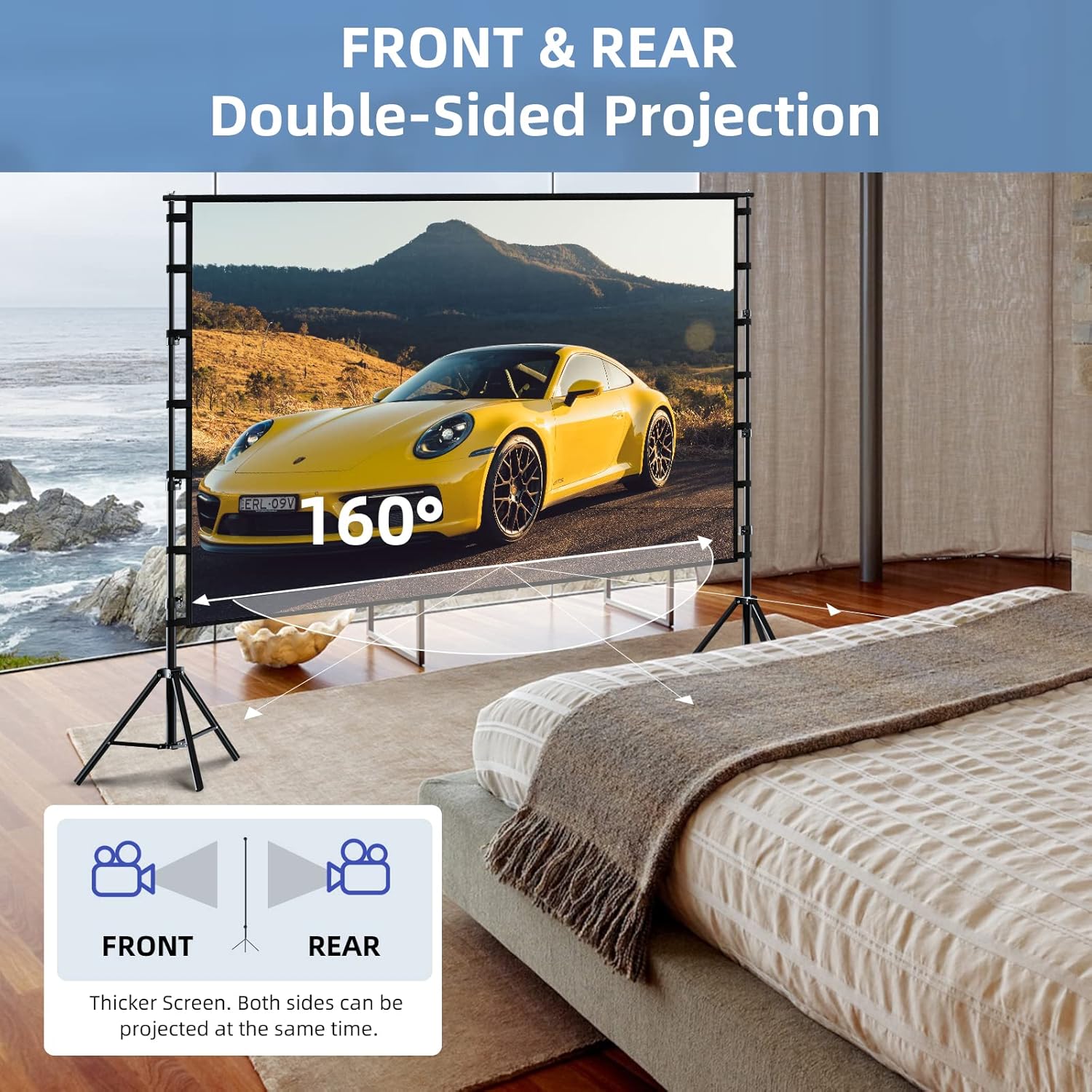 Thumbnail 4 de TOWOND Projector Screen 150-inch 16:9 Portable 🎥
