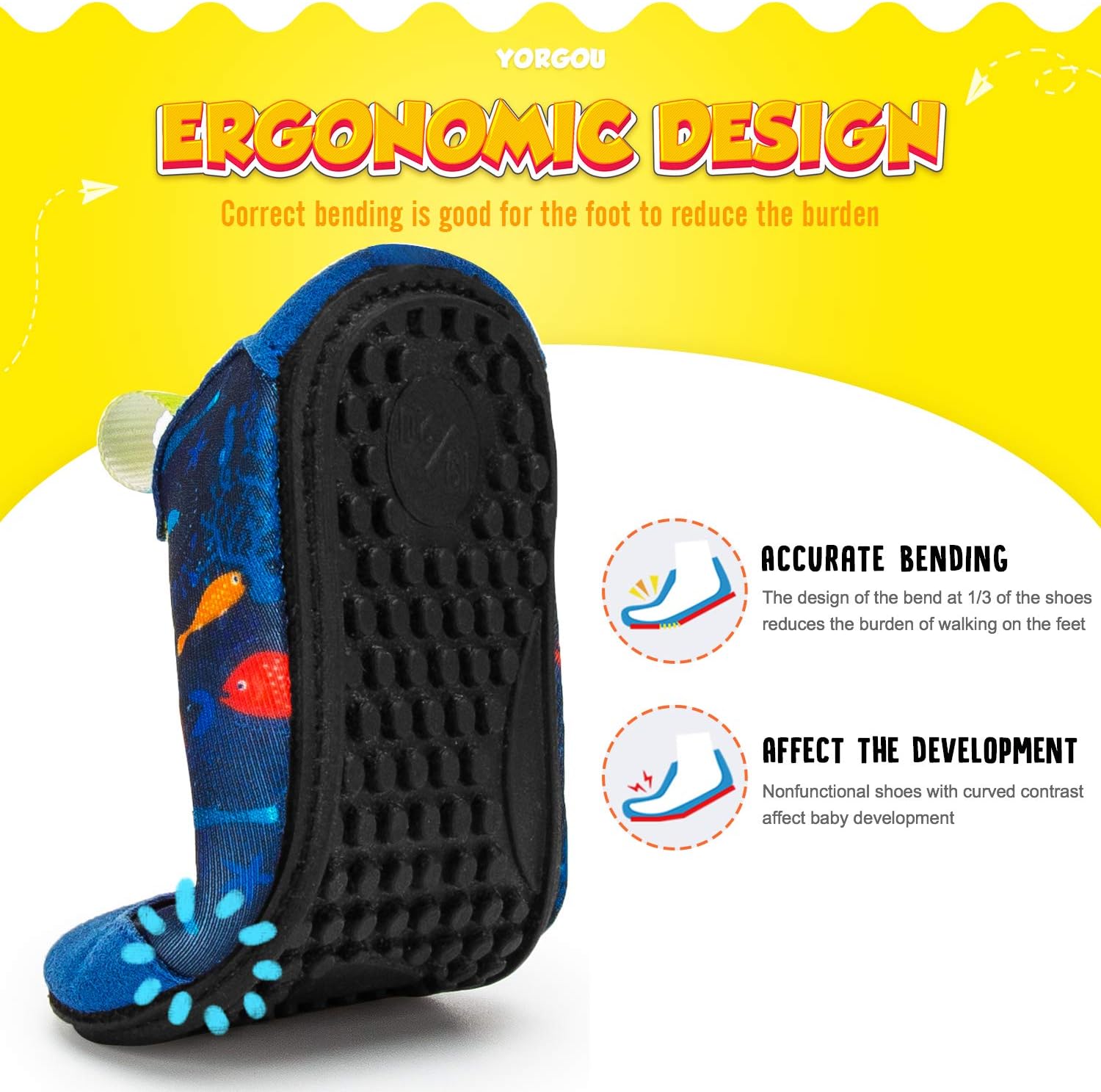 Thumbnail 2 de Yorgou toddler water shoes for baby boys and girls – barefoot aqua socks style with non-slip sole