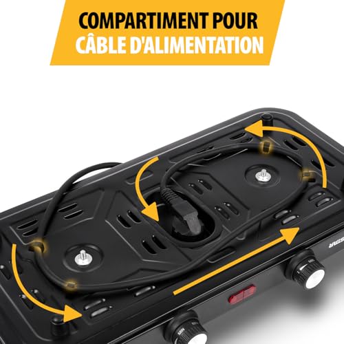 Detalle de Tristar Plaque de cuisson électrique double – 2 foyers 15,5 et 18,5 cm – 2 500 W – Pour kitchenette et logement étudiant