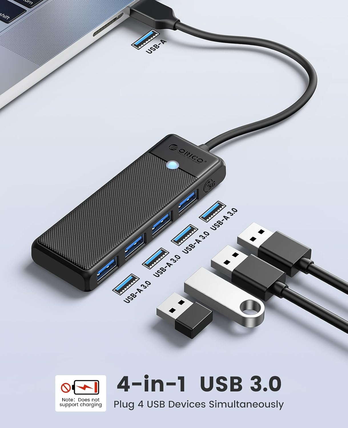 Thumbnail 1 de ORICO USB 3.0 Hub 4-Port, 0.5ft cable 🖥
