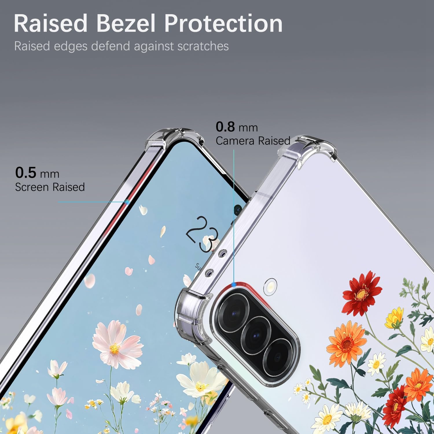 Thumbnail 3 de HopMore Transparent Handyhülle für Samsung Galaxy A36 5G – Gänseblümchen Muster, stoßfest, klare Silikonhülle mit TPU