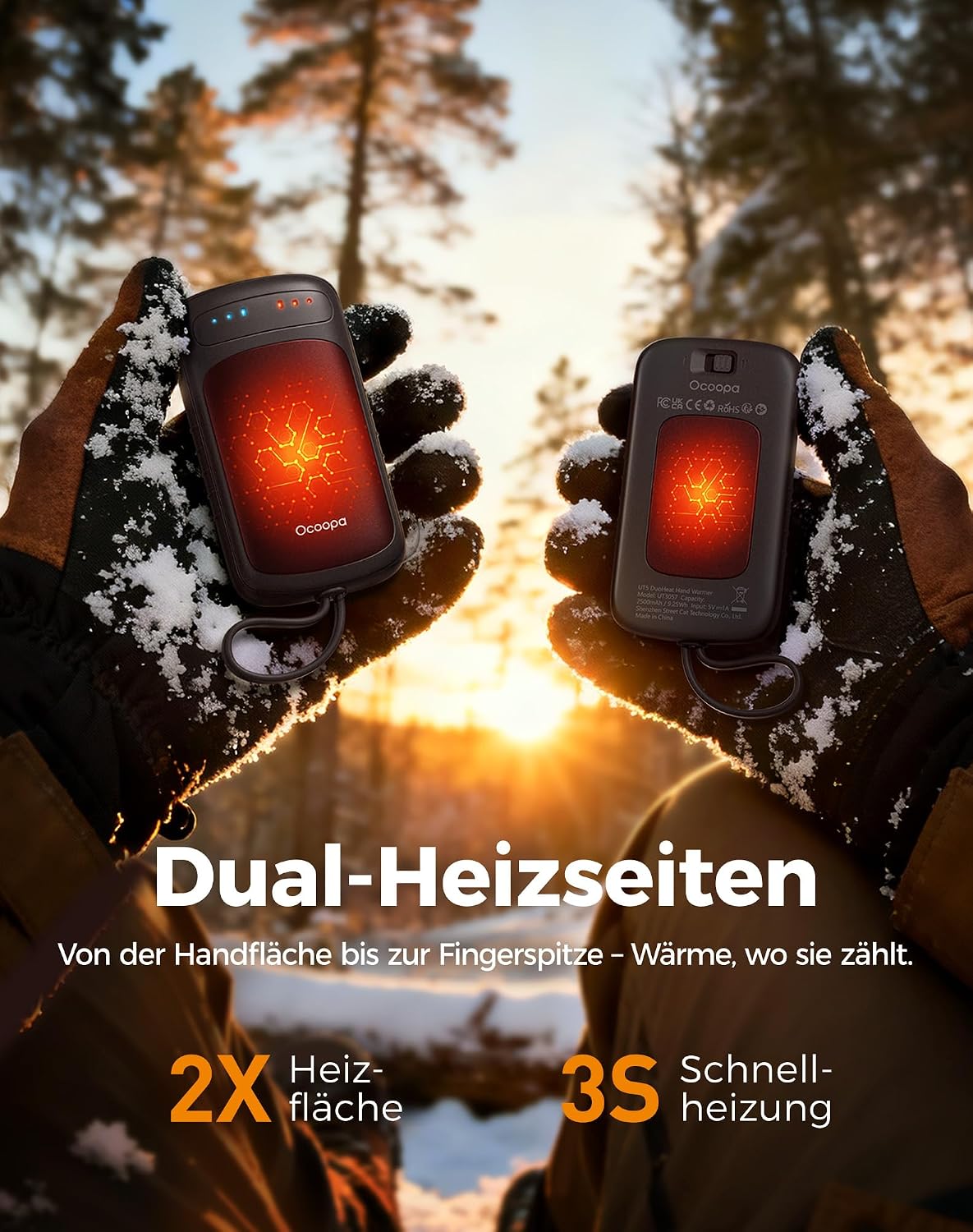 Detalle 2 de OCOOPA Handwärmer UT5 DuoHeat – Zweigeteilte Erwärmung